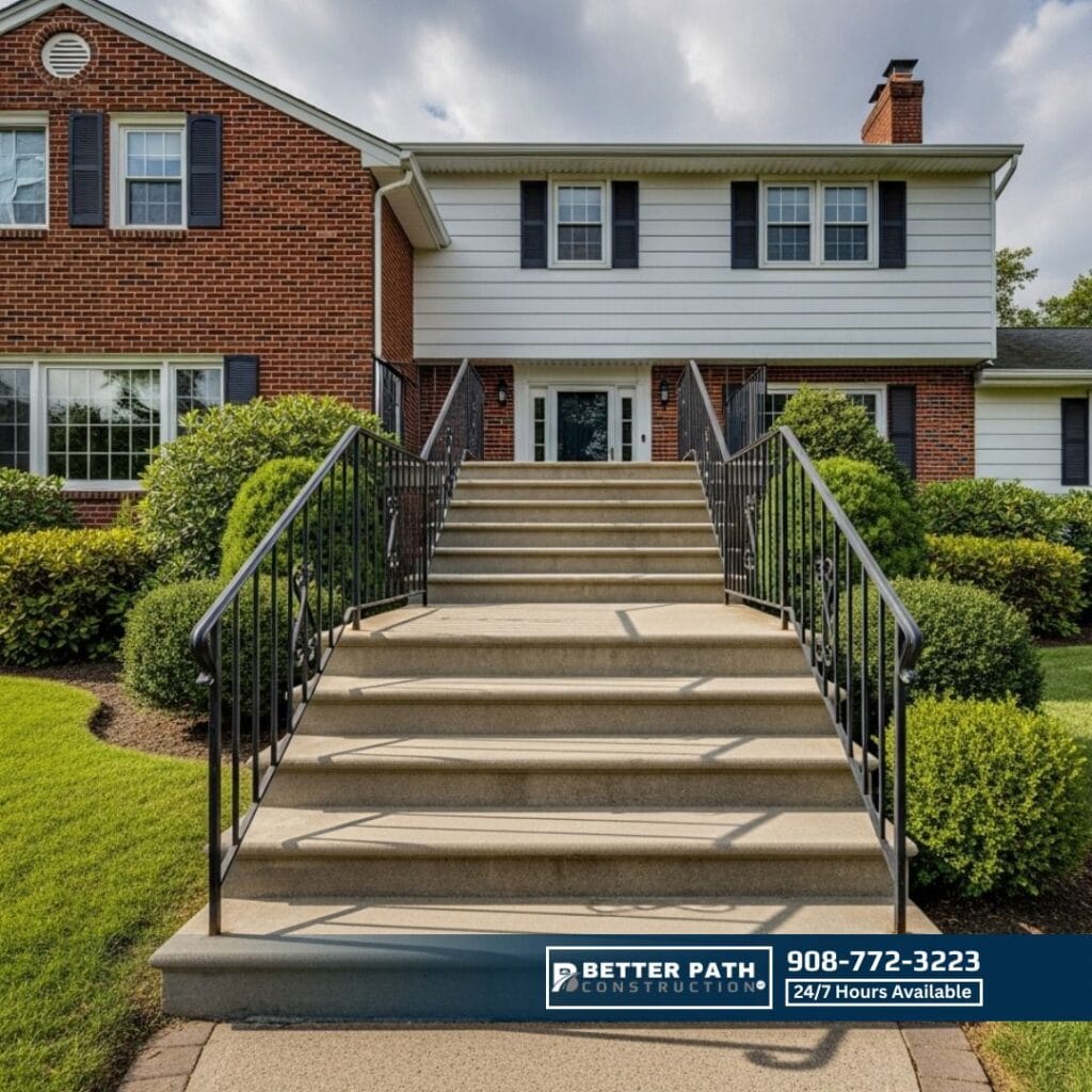 What is the ratio of concrete to steps?